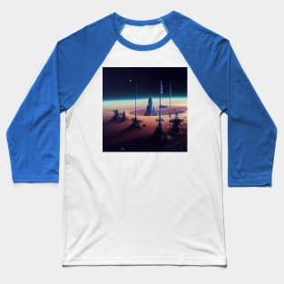 Interplanetary Spaceport Baseball T-Shirt